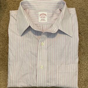Vintage Brooks Brothers Purple Striped Oxford Button Down Shirt